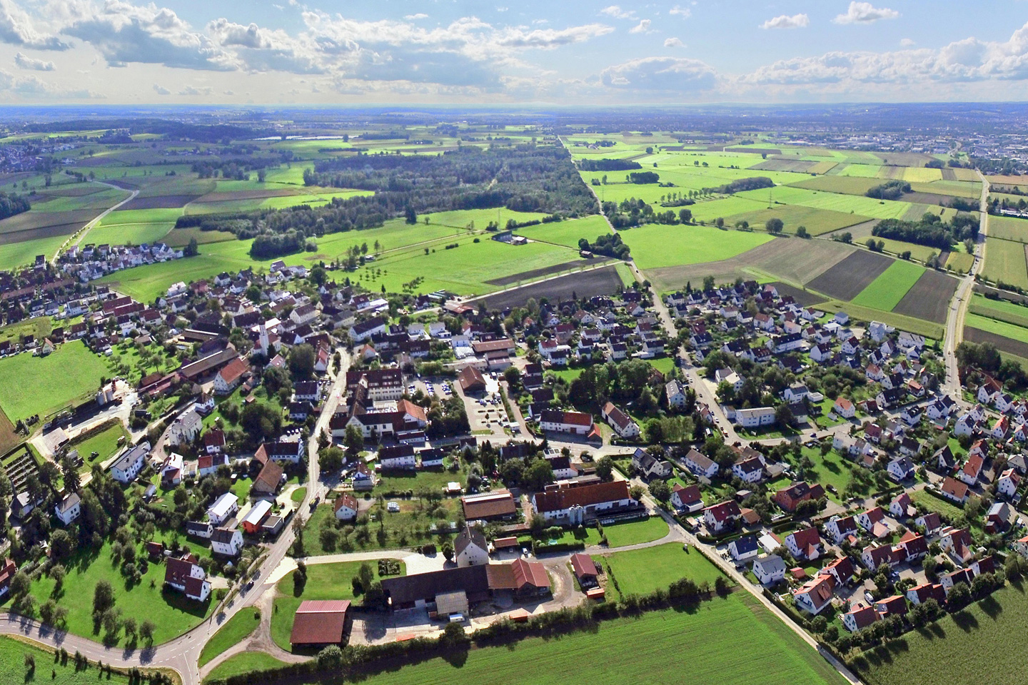 Luftaufnahme vom Neu-Ulmer Stadtteil Finningen
