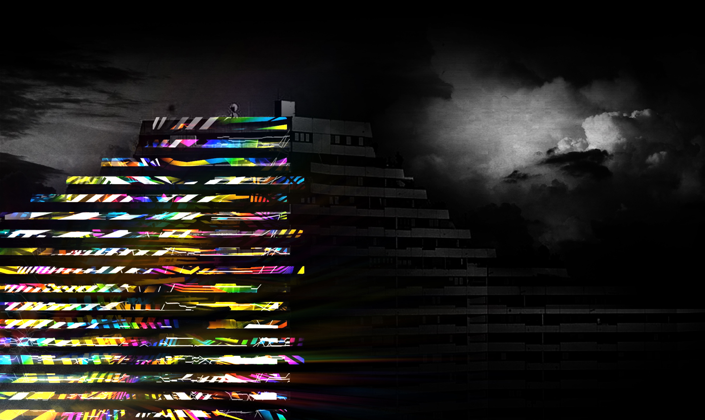Visualisierung der geplanten Illumination des Neu-Ulmer Donaucenters