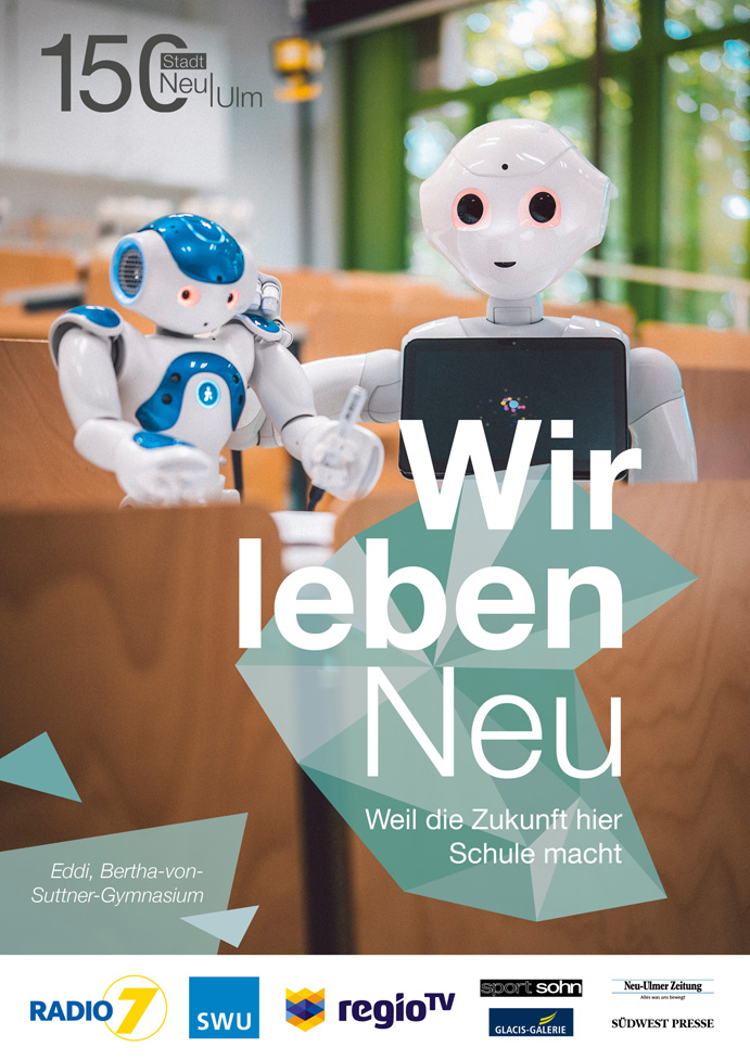 Kampagnenplakat mit Roboter Eddi