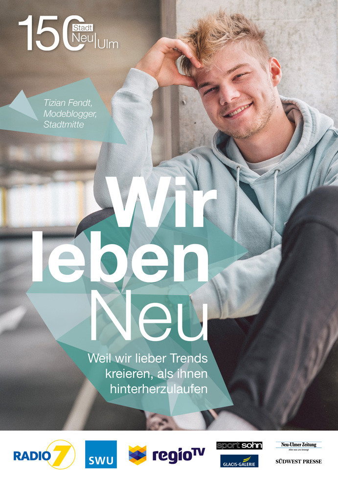 Kampagnenplakat mit Modeblogger Tizian Fendt