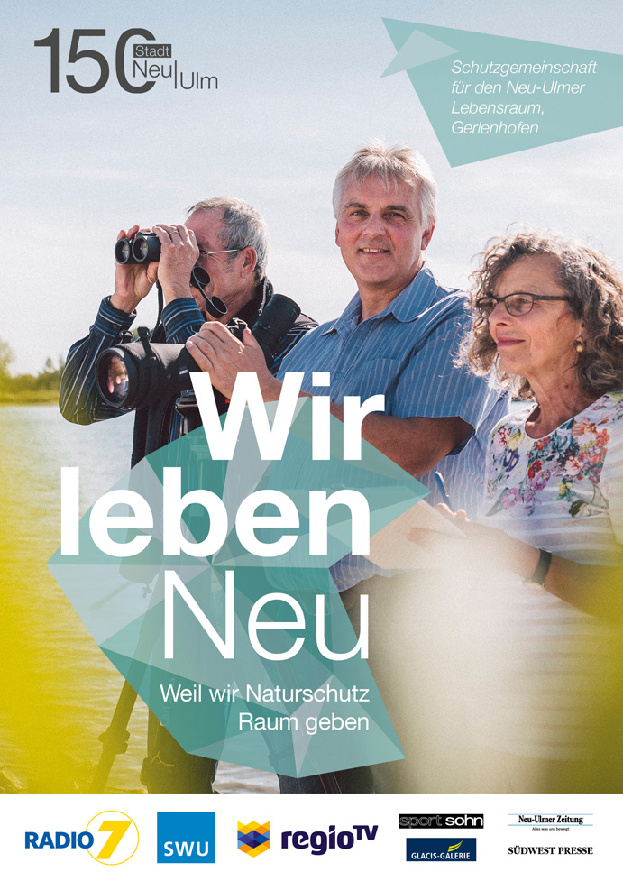 Kampagnenplakat mit der Schutzgemeinschaft für den Neu-Ulmer Lebensraum