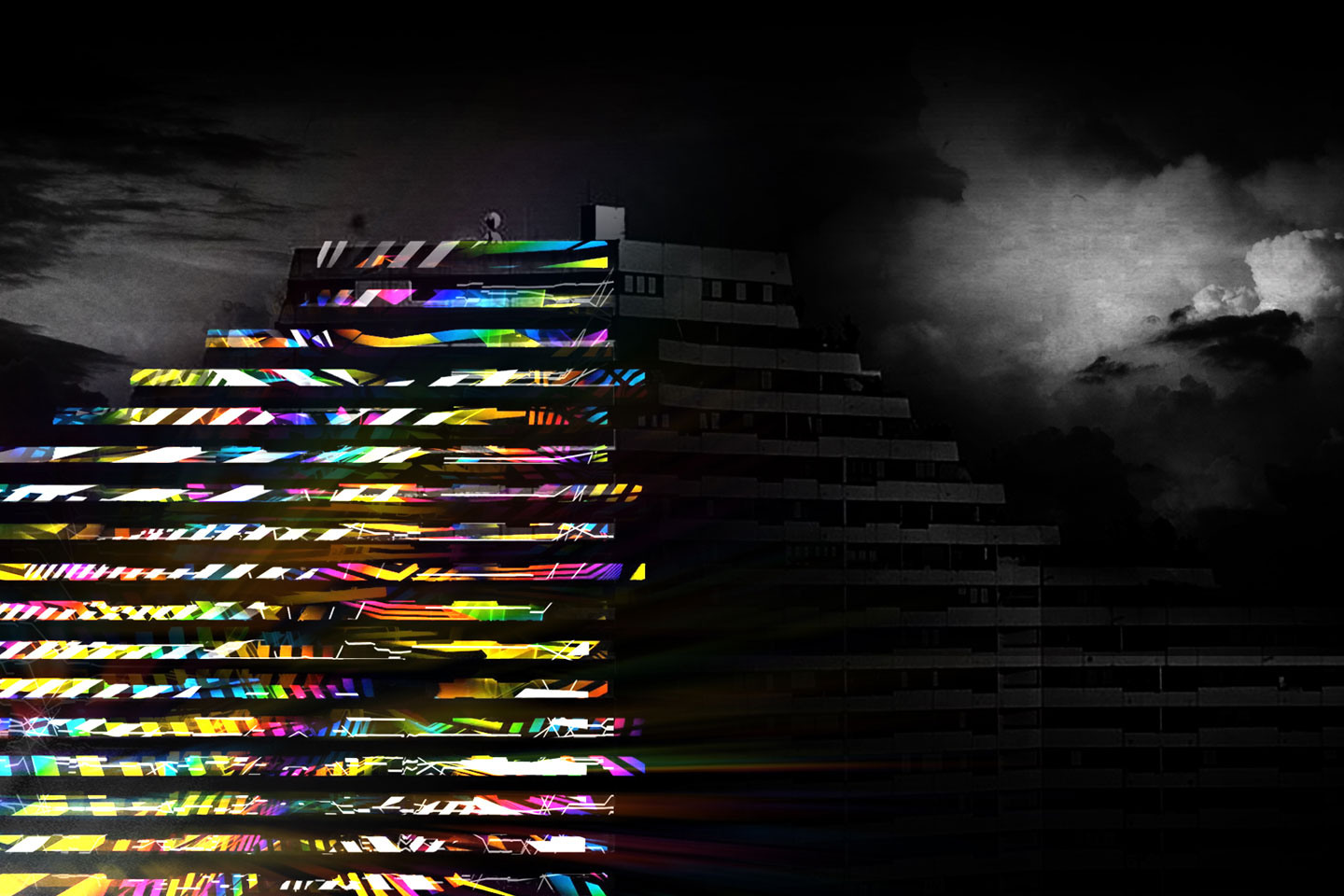 Visualisierung der geplanten Illumination des Donaucenters